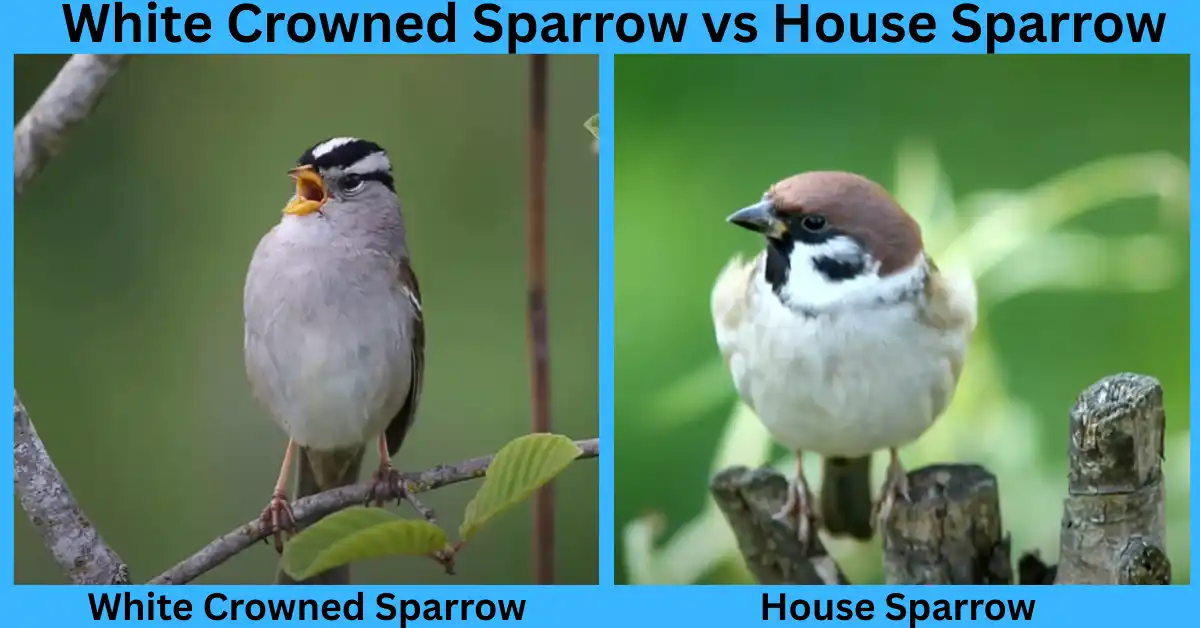 White Crowned Sparrow vs House Sparrow